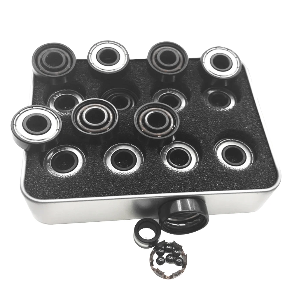 16PCS 6 Beads Ceramic Balls Speed Bearing Skateboard With Storage Box Roller Skates Inline Skate Steel Accessories Outdoor