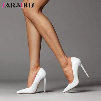 

SARAIRIS New Classic Ladies High Thin Heels Pumps Concise Solid Office Pumps Women Elegant Shallow Pointed Toe Shoes Woman