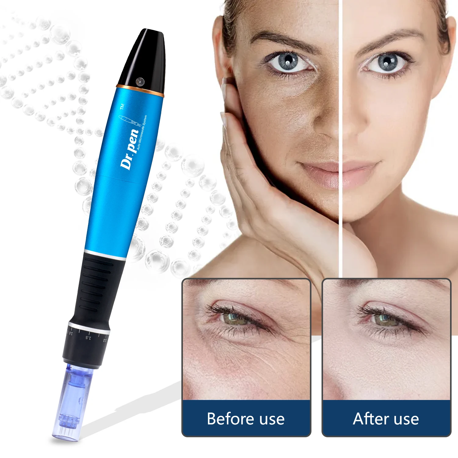 Stylo de microneedling sans fil Dr Pen Ultima A1 avec aiguille, kit de cartidges, stylo Derma Auto Micro Grossier, mésothérapie, appareil de soins de la peau