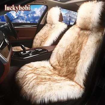

Faux Fur Car Seat Cover Winter Universal Automotive Interior Artificial Fur 3 Colors Car Seat Cushion For Toyota BMW Kia Benz Fo