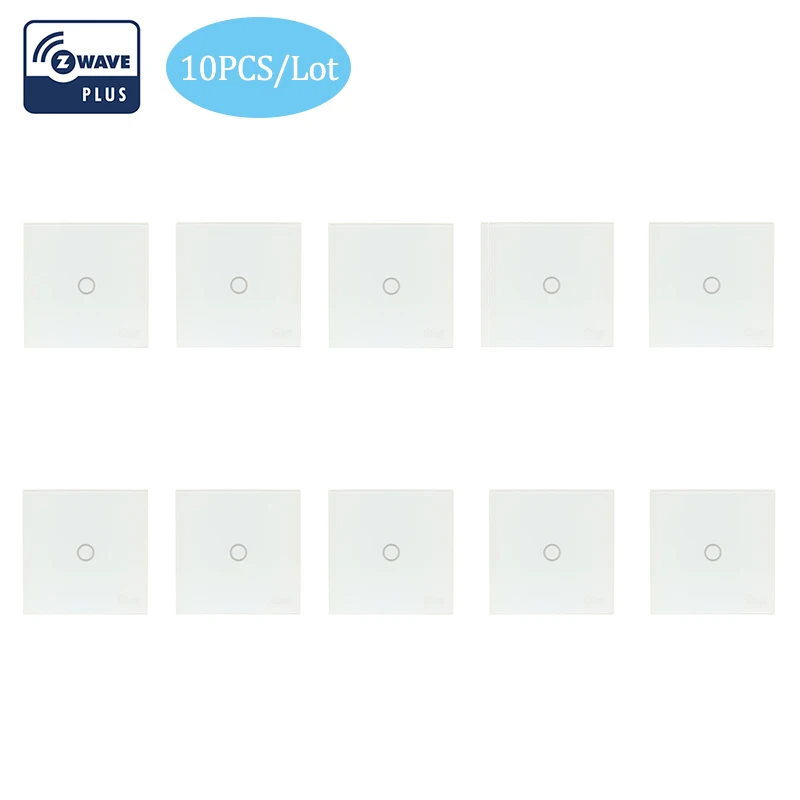 

Coolcam 10PCS/Lot Z-wave Light Switch In-Wall Touch Panel Smart Home Device 1CH Home Automation Z Wave Plus Wireless EU 868.4MHZ