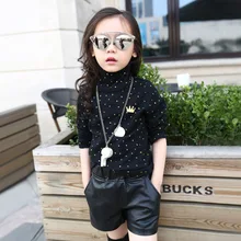 Детская одежда; коллекция года; сезон весна-осень-зима; стиль; однотонные бархатные кожаные брюки в Корейском стиле для девочек; большие и средние