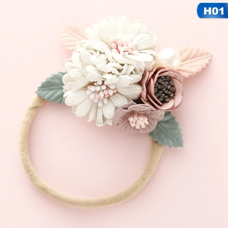 Детская повязка для волос цветок бантики Hairdband ободки для девочек аксессуары для волос, Товары для новорожденных резинка для волос, тюрбан лента для волос - Цвет: 1