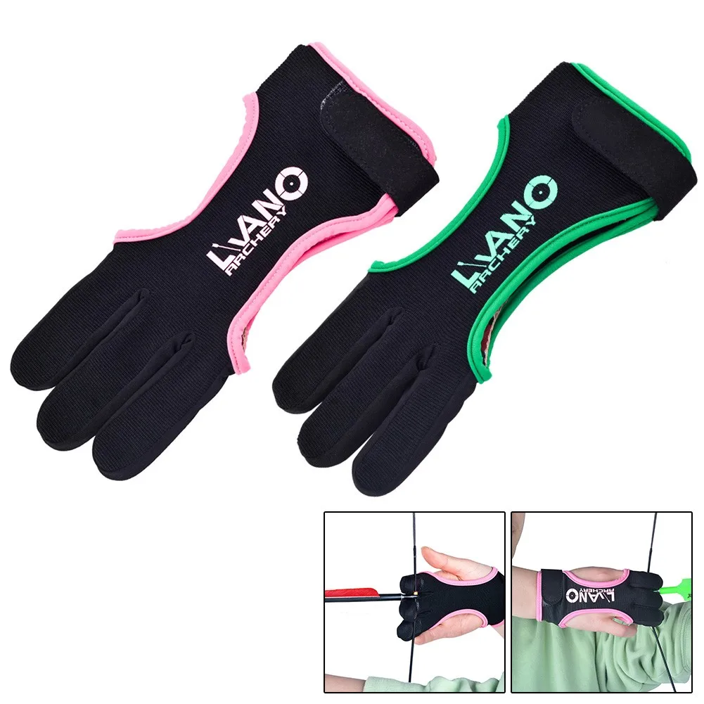 New 3Fingers Hand Guard Tabs Gear Protective Gloves Archery Bow Gloves Hunting 
