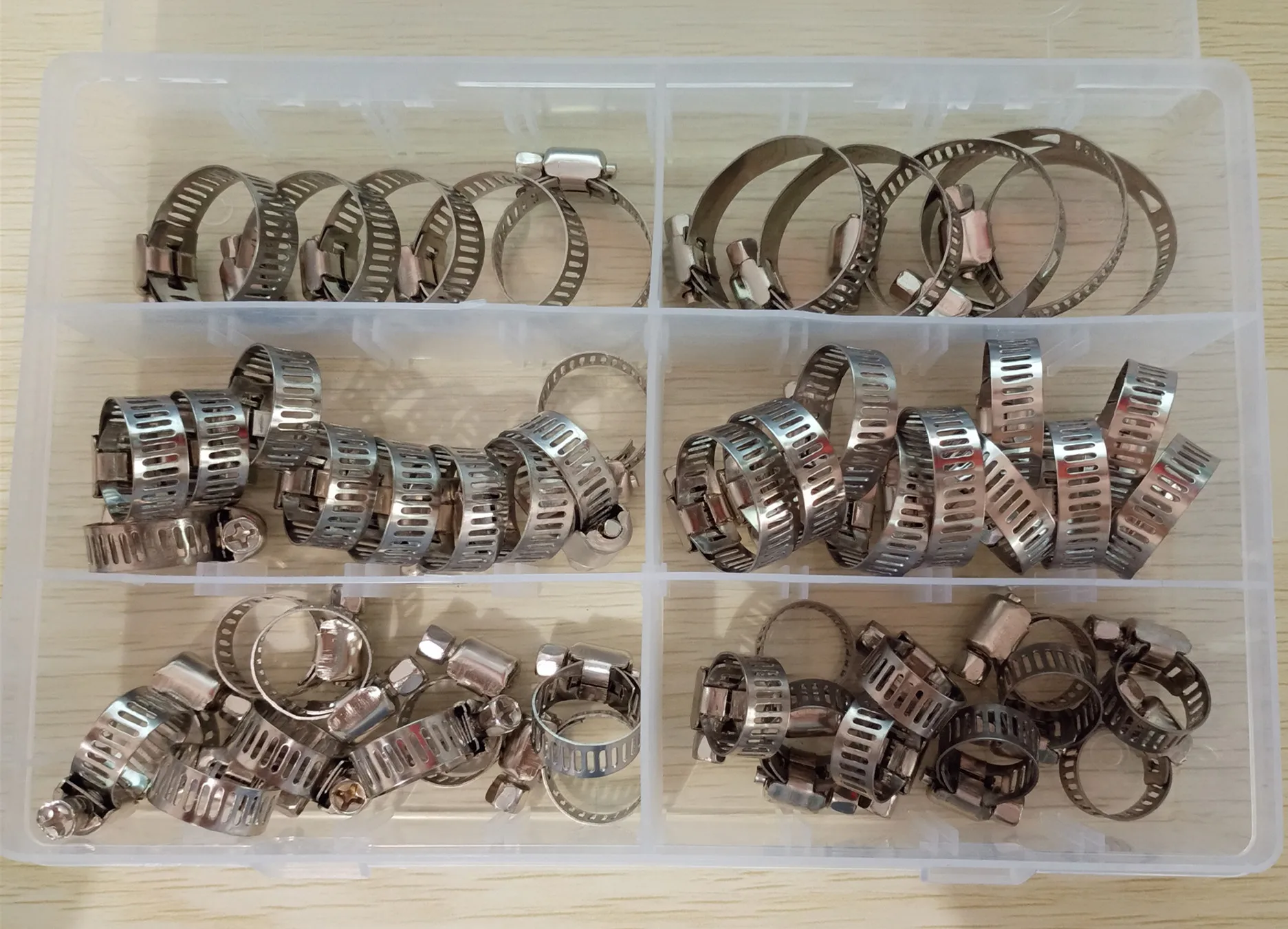 50 PCS/Box Multi Size 8mm-32mm Stainless Steel Hoop Clamp Hose Set automotive pipes clip Fixed tool | Обустройство дома