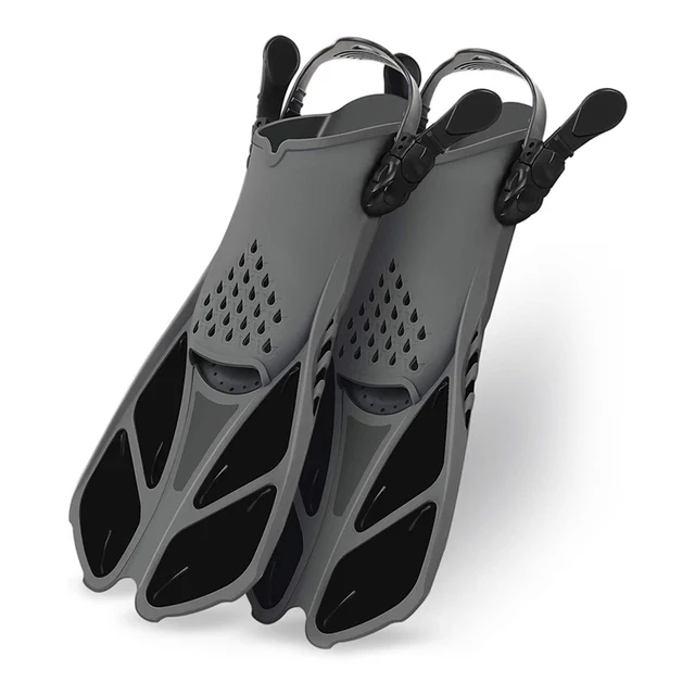 COPOZZ Adjustable Short Adult Snorkel Foot Swimming Flippers Fins