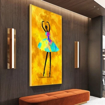 Ballet Girl Abstract Paintings Printed on Canvas 5