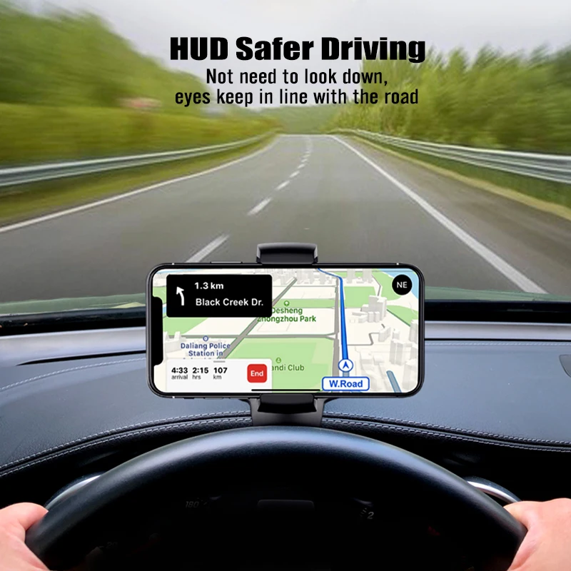 Автомобильный держатель для телефона в стиле HUD с GPS навигацией и приборной