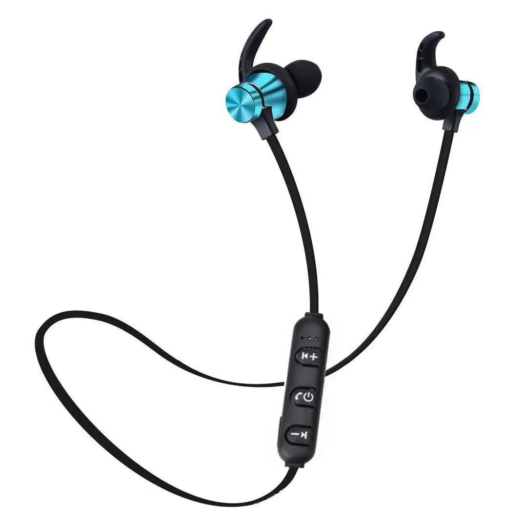 Blue with tips Спортивные Bluetooth наушники, стерео музыкальные беспроводные наушники, наушники для телефона, магнитная гарнитура, наушники с микрофоном kulaklik - Цвет: Blue with tips