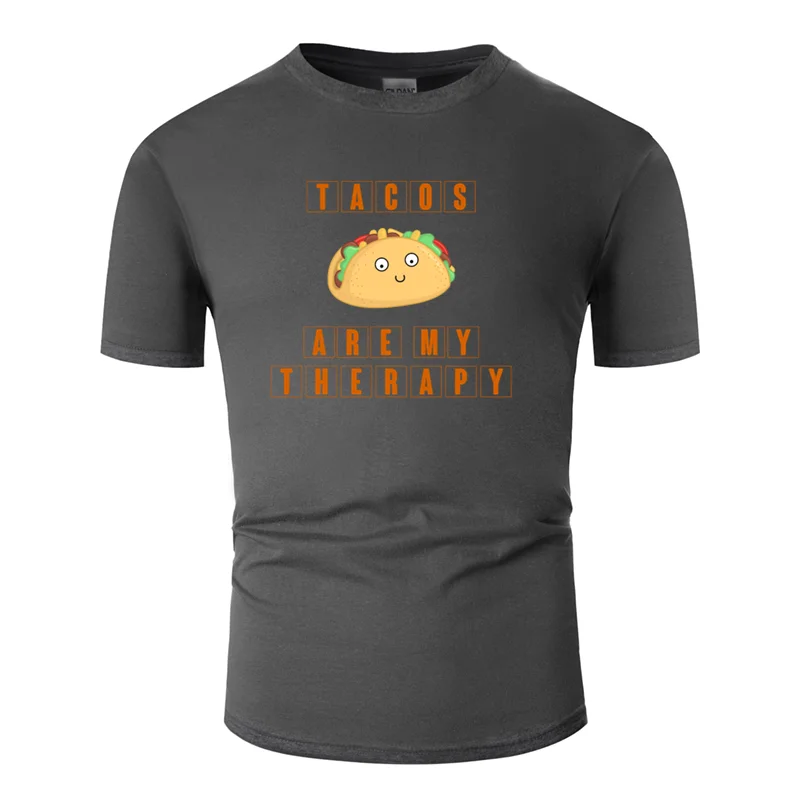 Стиль, удобная tacos are my терапевтическая футболка, тонкая одежда, мужская футболка, против морщин, Harajuku, хип-хоп