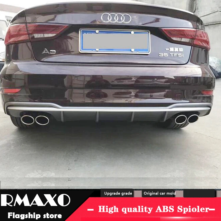 Задний спойлер для Audi A3 S3 2017-2019 задний из АБС-пластика SLINE диффузор переднего