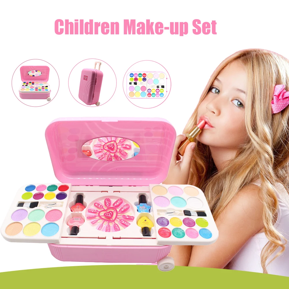 

1set Princess Makeupes Cosmetics Set Toys Nailes Polish Make Up Kits Cutes Plays House Children Gift Suitcase Pretends Play Toys