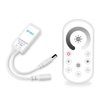 

5.5x2.1mm Connector Wireless Remote Control RF LED Dimmer Controller for Single Color Strip Dimming Background Light DC5V-24V