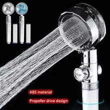 Propeller Driven Shower Head 360 Degree Rotation Handheld Shower Head High Pressure Turbocharged Bathroom Accessories
