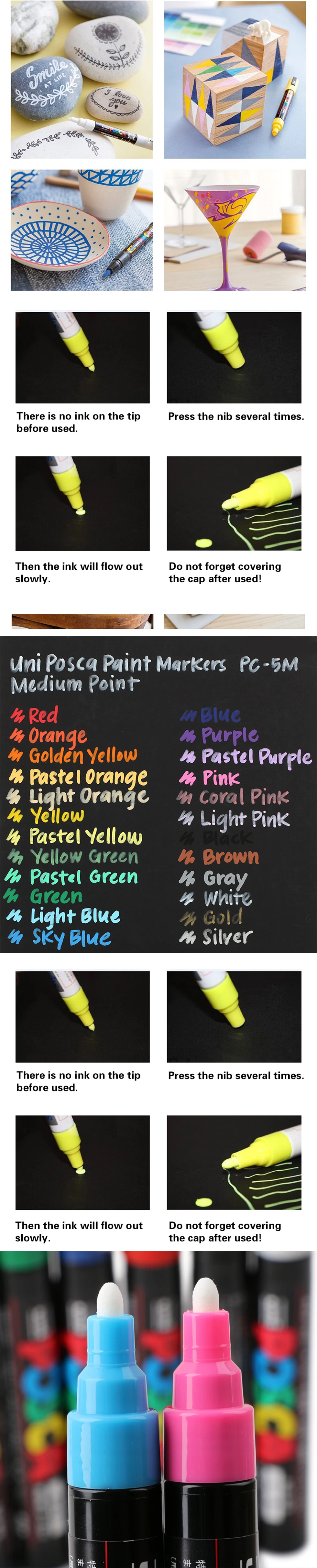 1 шт., UNI POSCA POP Poster, маркер для рисования, PC-5M, 1,8 мм-2,5 мм, 17 цветов, для школы, офиса, граффити, художественный маркер, японские товары для рукоделия