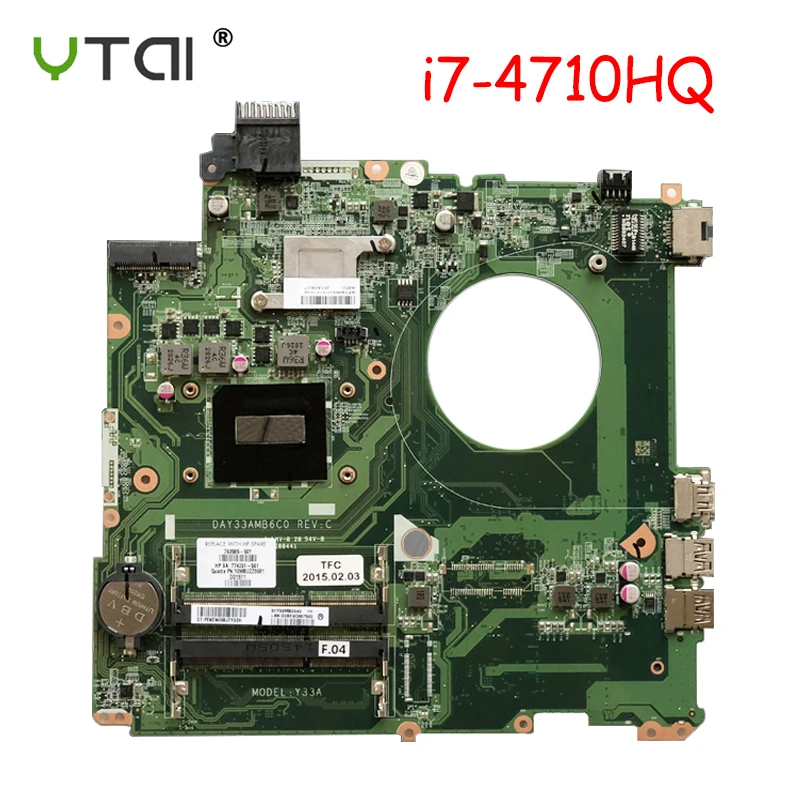 DAY33AMB6C0 для hp Envy 15-K материнская плата для ноутбука HM87 i7-4710HQ 763585-501 тест нетронутым