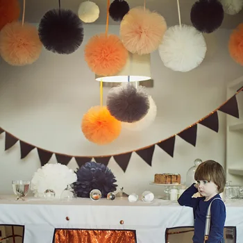 

Nordic Kid Room Chiffon Ball Home Bed Net Hanging Decoration Ornament Accessories Gift Bachelor Party Wedding Pompom Balls