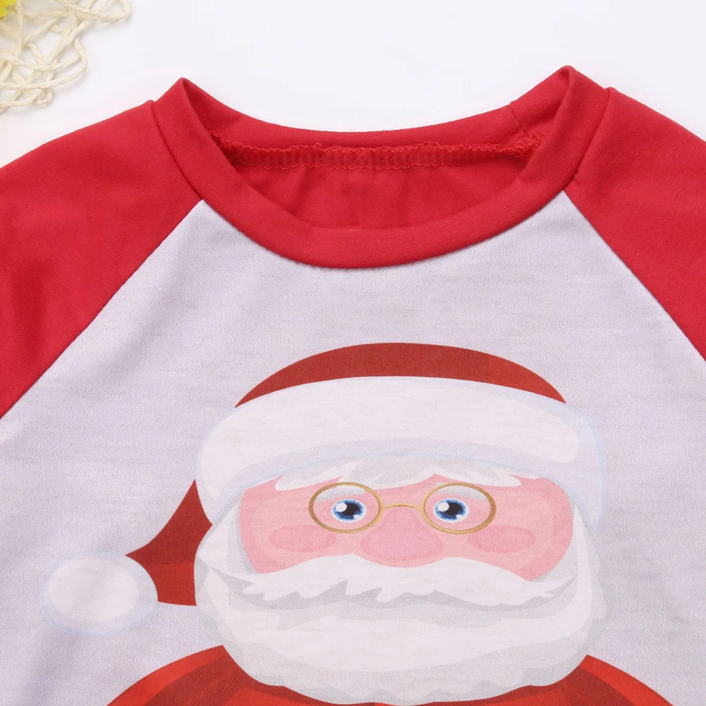 Рождественские одинаковые пижамы для всей семьи, комплект для родителей и детей, Рождественская одежда для сна, одежда для сна, футболка с рисунком Санта-Клауса и штаны, леггинсы