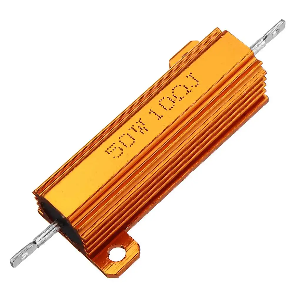 RX24 50 Вт 10R 10RJ металлический алюминиевый корпус резистор высокой мощности Золотой металлический корпус радиатор сопротивление резистор