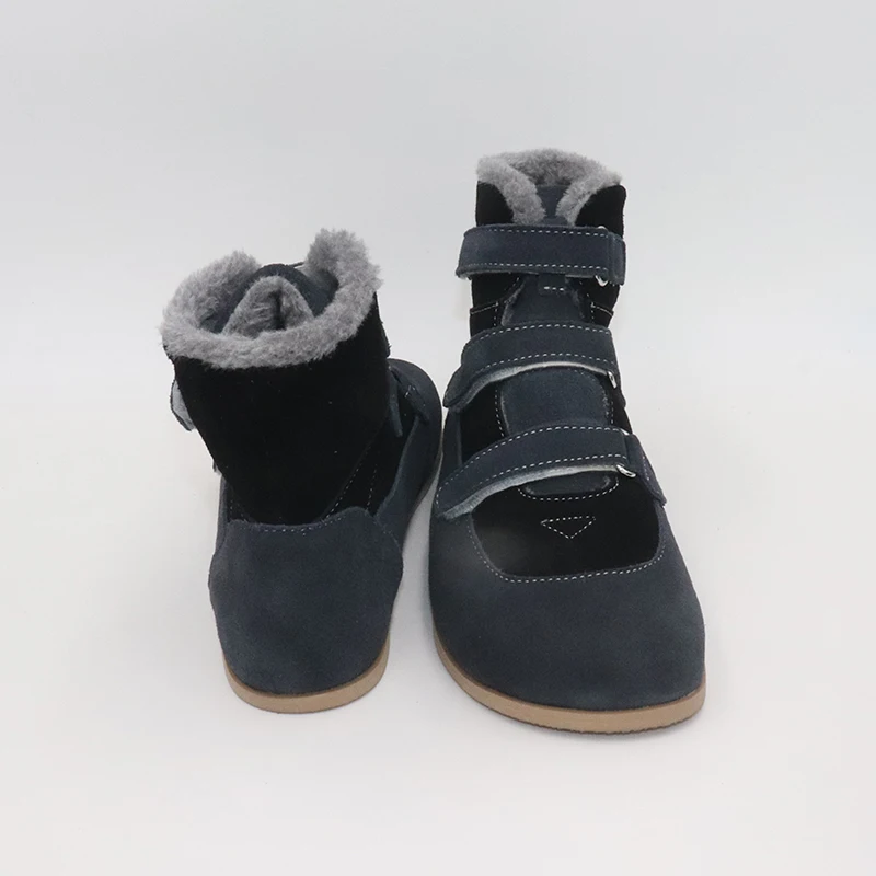 TipsieToes Top Brand Barefoot Genuine Leather Baby Toddler Girl Boy Kids Shoes For Fashion Winter ZigZig Sole Boots