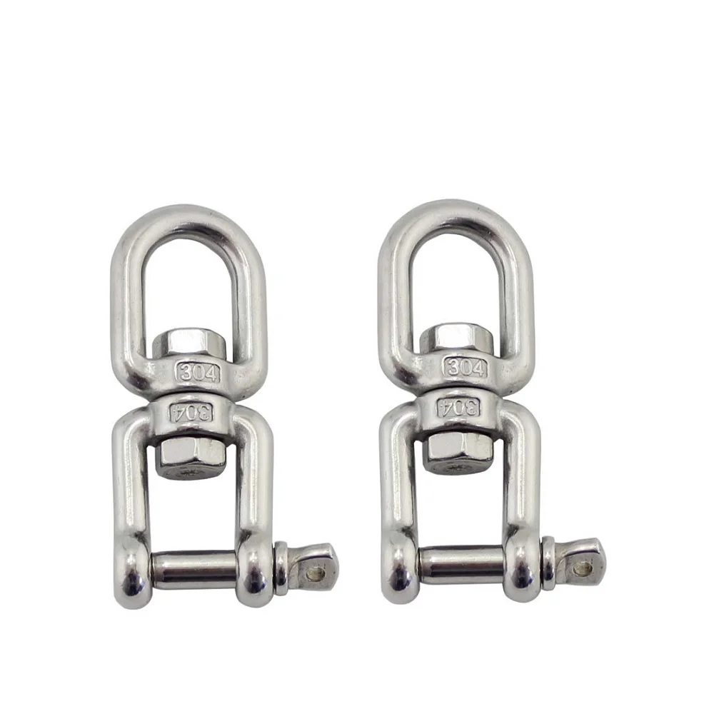 2pcs Stainless Steel 304 Jaw And Eye Anchor Swivel 4mm 5mm 6mm 8mm 10mm