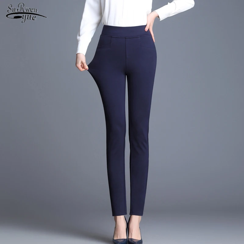 Мода женские брюки весна осень однотонные шаровары женские повседневные Большие размеры офисные женские рабочие женские брюки 5093 50