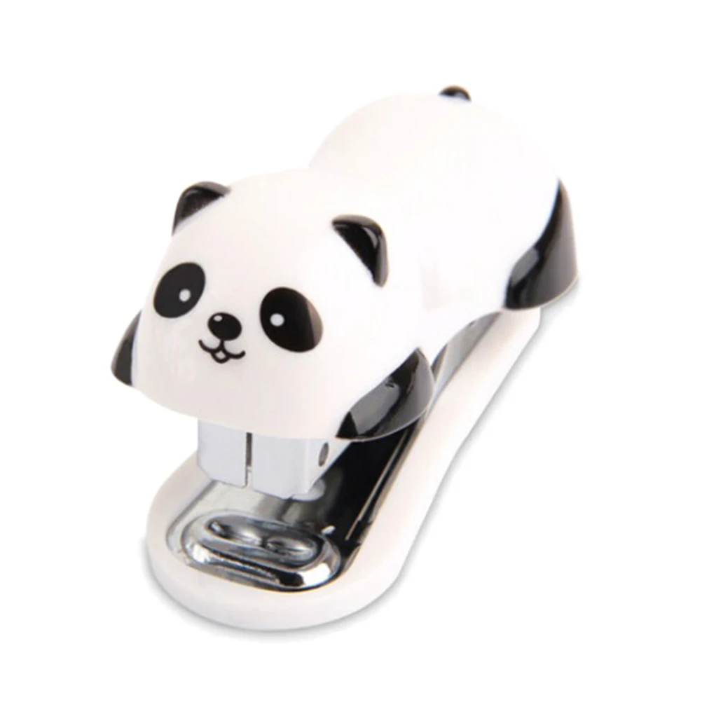 Mini Panda Stapler Set Cartoon Office School Supplies Staionery Paper Clip Binding Binder Wholesale 1Pc