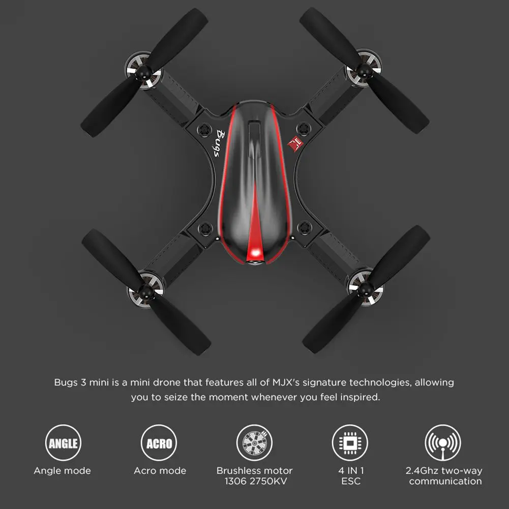 

Hot MJX R/C TECHNIC B3mini 2.4G 6-axis Gyro 4CH Angle/Acro Mode High Speed RC Racing Drone