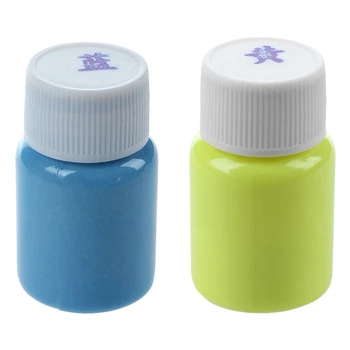 

2 Bottle 20G Glow in the Dark Acrylic Luminous Paint Bright Pigment Party Decoration DIY, Blue & Yellow