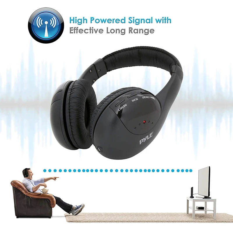 5 in 1 Headset Wireless Headphone Cordless RF Mic for PC TV DVD CD MP3 MP4 Headset