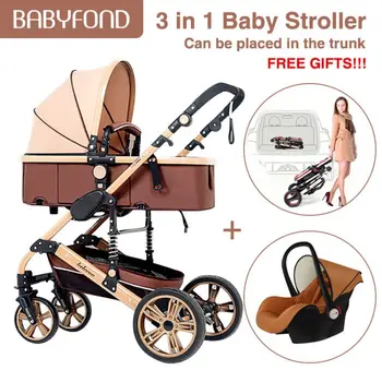 

Babyfond 3 in 1 High-view Baby Trolley Can Sit On Folding Two-way Four-wheeled Shock Absorber