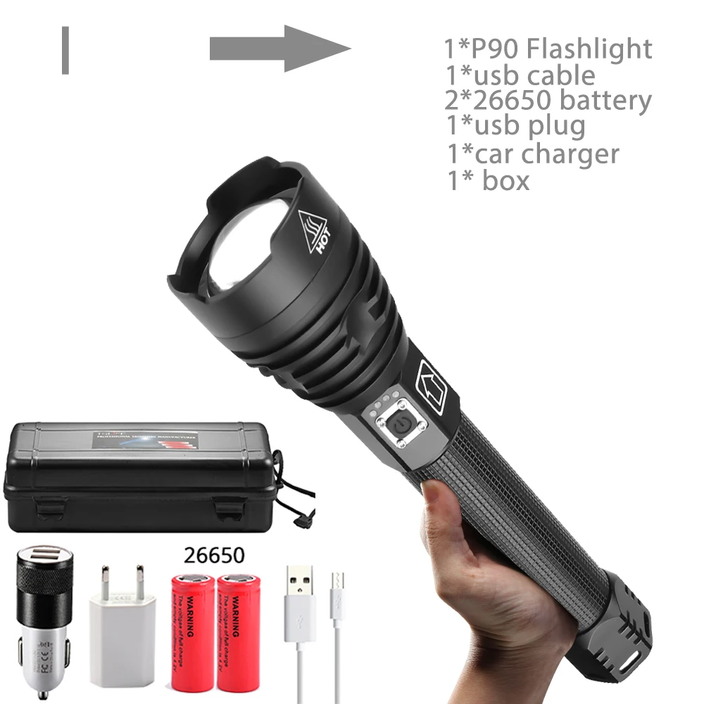 I Высокая мощность xhp90 светодиодный фонарик usb Перезаряжаемый фонарь xhp70 xhp50 фонарь для использования 26650 18650 Аккумулятор для кемпинга - Испускаемый цвет: I