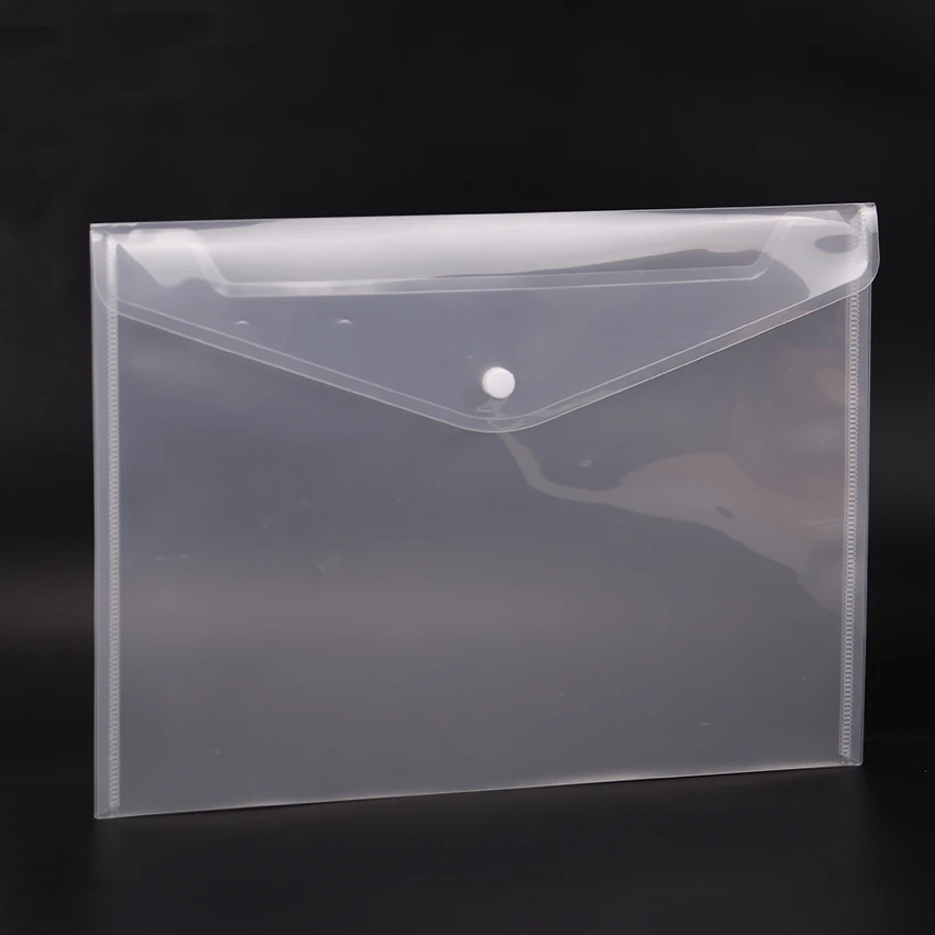 

Cute Fashion Transparent A4 Button Closure Folders Document Filing Bag File Folder Stationery Bag Filing Products 1PC