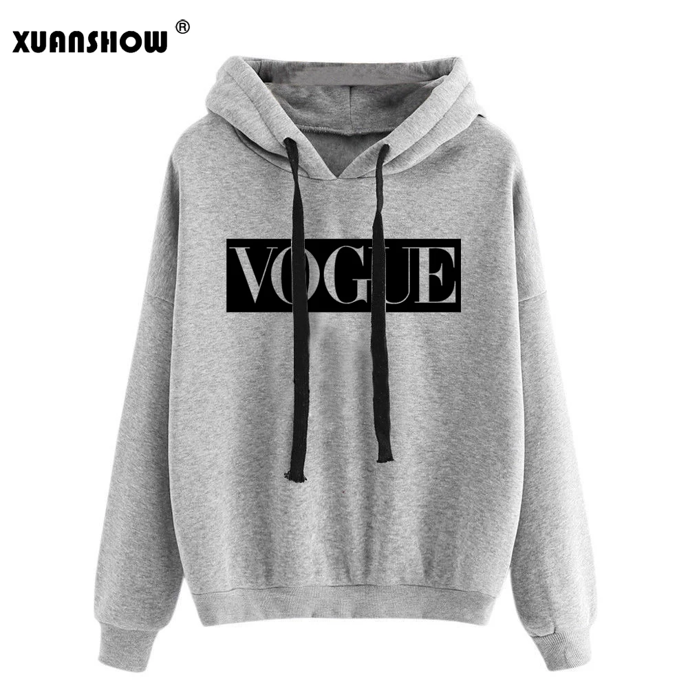 XUANSHOW Для женщин толстовки осень-зима с длинным рукавом Перемычка Hoody пуловер Блуза Топ Bluzy; искусственная кожа; Прямая(дропшиппинг); Damskie Sudadera Mujer