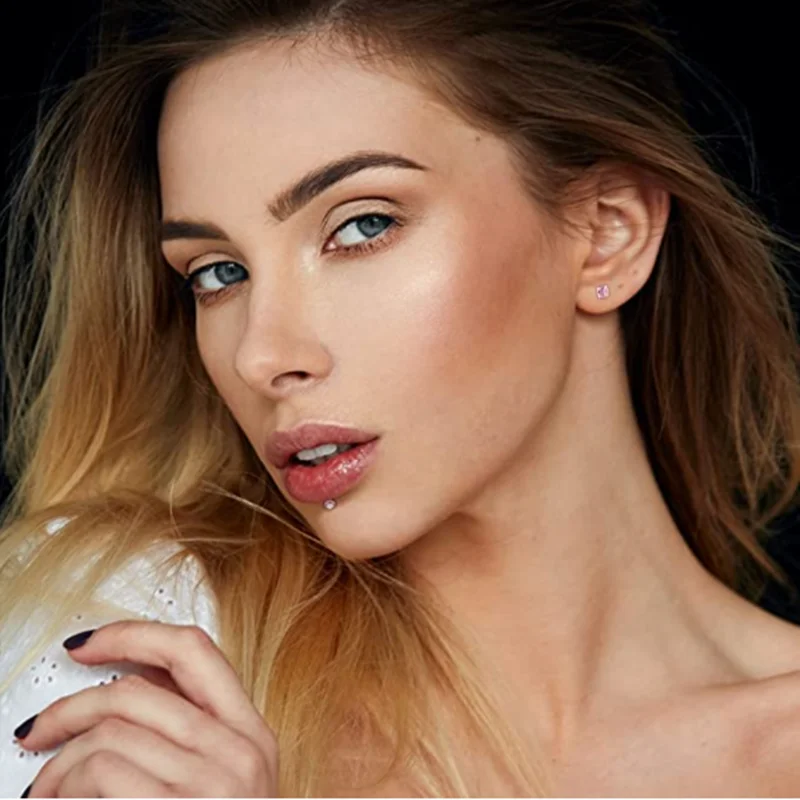 Piercing Jewelry Body Piercing Earrings Ear Piercing Jewelry Ear Studs Body Piercing Jewelry Body Jewelry 4PCS Heart Crystal Tragus Piercing Earring Set Flat Labret Piercing Set Lip Ring Lot Conch Cartilage Stud Helix Lobe Earring