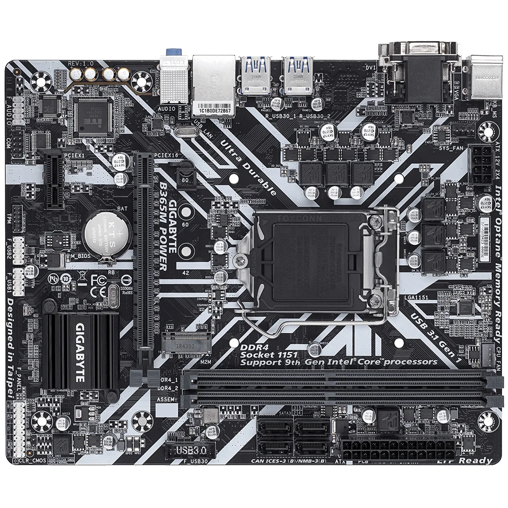 Gigabyte B365M POWER Motherboard Socket LGA 1151 DDR4 USB3.1 VGA+DVI
