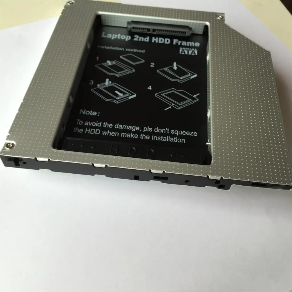 Dhl 50 шт. 9 5 мм 2 й HDD Caddy IDE для SATA корпус ноутбука DVD ROM Optibay адаптер SSD жесткий диск