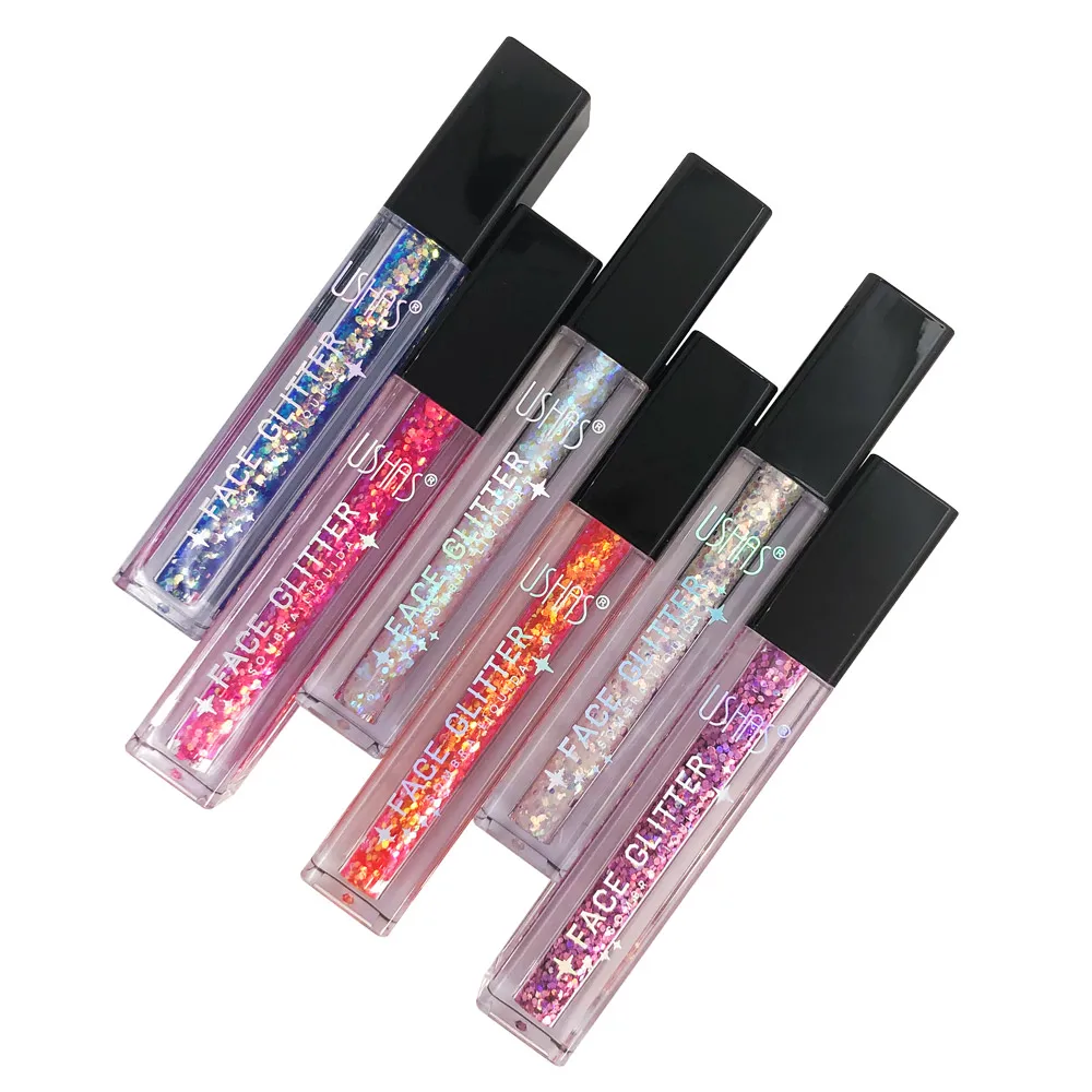 USHAS brand glitter liquid eyeshadow shine sombra de ojos face glitter