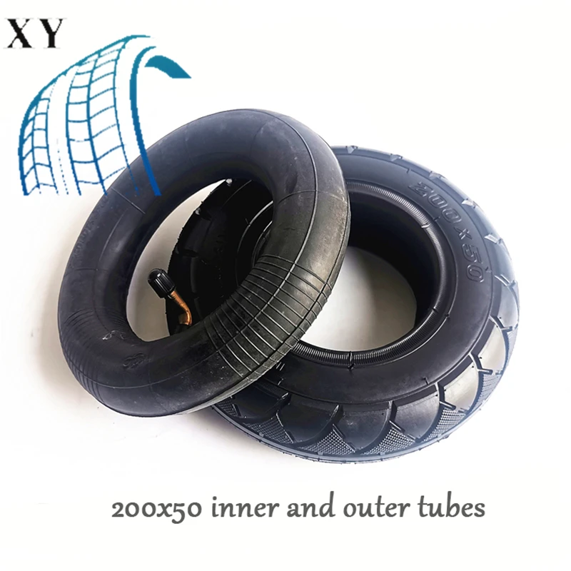 8 inch 200x50 Inner and Outer Tire Non Pneumatic Solid Red Belt Punch Wheel Hub Brake Disc Motor Special | Спорт и развлечения