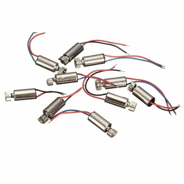 10Pcs mini Cell Phone Coreless Vibration Motor Vibrator 4x8mm DC 1.5-3V RC Toys