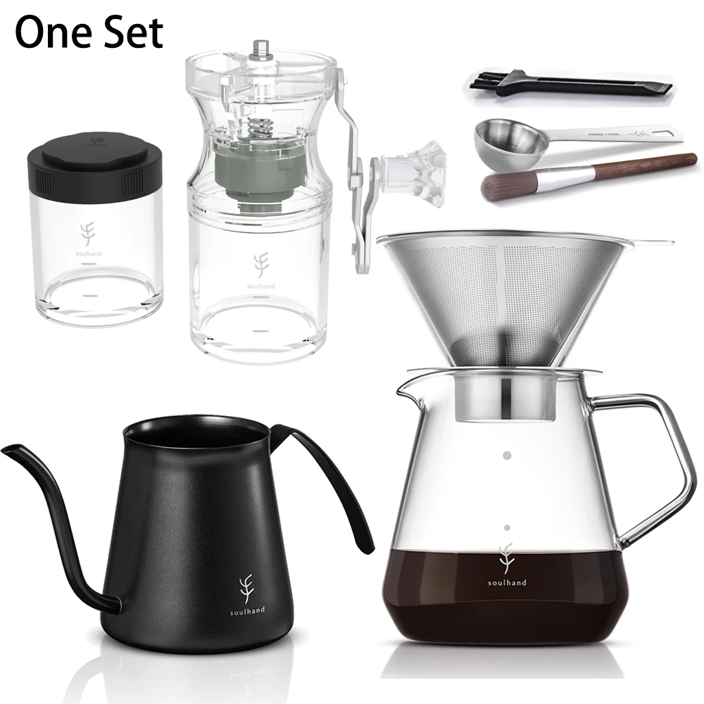 US $25.22 V60 Drip Dripper Sets Coffee Filter 1500ml Heatproof Cafe Server Kettle Filters Coffee Pot Cold Dripper Barista Tools