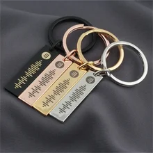 

Personalized Music Keychain for Women Men Stainless Steel Keyring Custom Laser Engrave Jewelry Gift Llavero de hombre