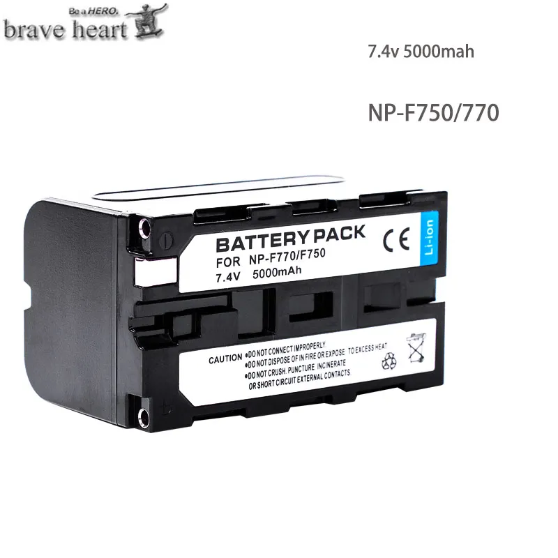 Комплект из 2 предметов 5000 мА/ч, NP-F770 NP-F750 NP F770 np f750 NPF770 750 батареи+ ЖК-дисплей USB Зарядное устройство для sony NP-F550 NP-F770 NP-F750 F960 F970