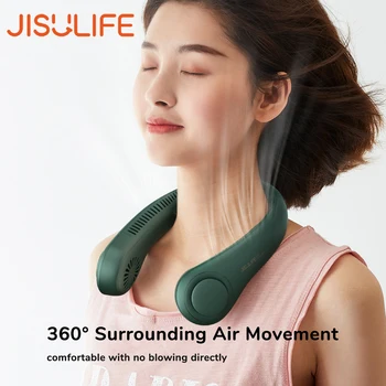 

JISULIFE Mini Bladeless Fan Neck Fan 4000mAh USB Rechargeable Fan Mute Sports Fans for Home Outdoor Ventilador Portatil Abanicos