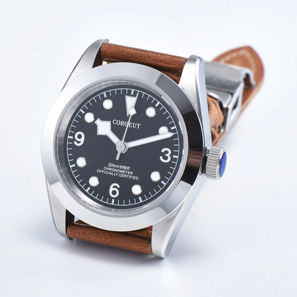 

41MM Corgeut luxury Sapphire crystal black dial Men's Automatic Watch D6