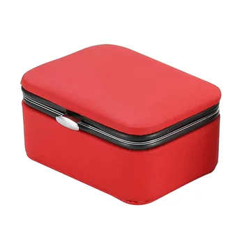 

Jewelry Box With Mirror Storage Organizer Jewelers Rings Bracelet Multi Compartment PU Leather Earring Necklace Home Travel