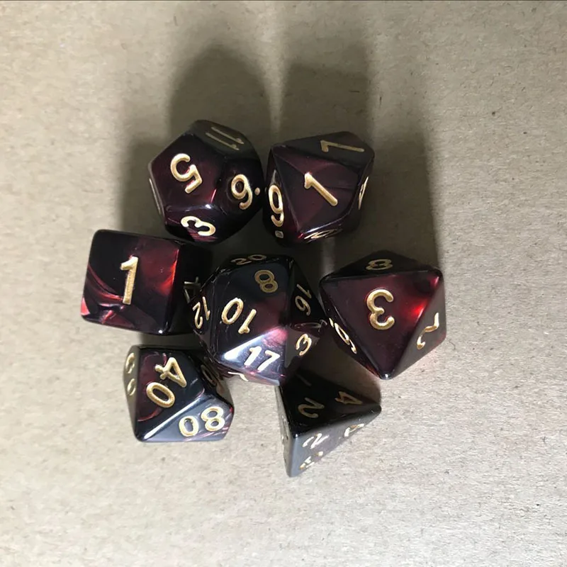 7 шт./компл. игральные кости DND смешанные Цвет кости полиэдральный игры в кости для ролевой игры «Подземелья и Драконы» Настольная игра s D& Аксессуары для настольной игры