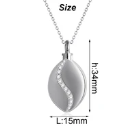 Dropshipping Teardrop Urn Necklaces Stainless Steel Inlay Crystal Keepsake Memorial Cremation Jewelry for Ashes 2