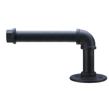 

1pc Iron Pipe Toilet Paper Holder Retro Urban Style Iron Pipe Wall Mounted Toilet Paper Holder Roller for Bathroom Accessory