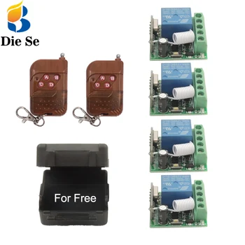 

433 MHz rf Remote Control Switch DC 12V 10A 1CH Relay Receiver for Universal Light/LED/Bulb/Lamp Control 4 Independent Controls